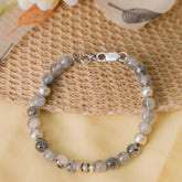 Black Rutile Silver Bracelet
